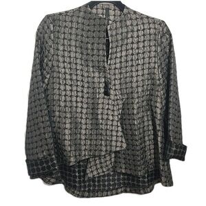 VTG IC by Connie K Asymmetric One‎ Button Jacket Size Small Artsy Lagenlook Boho